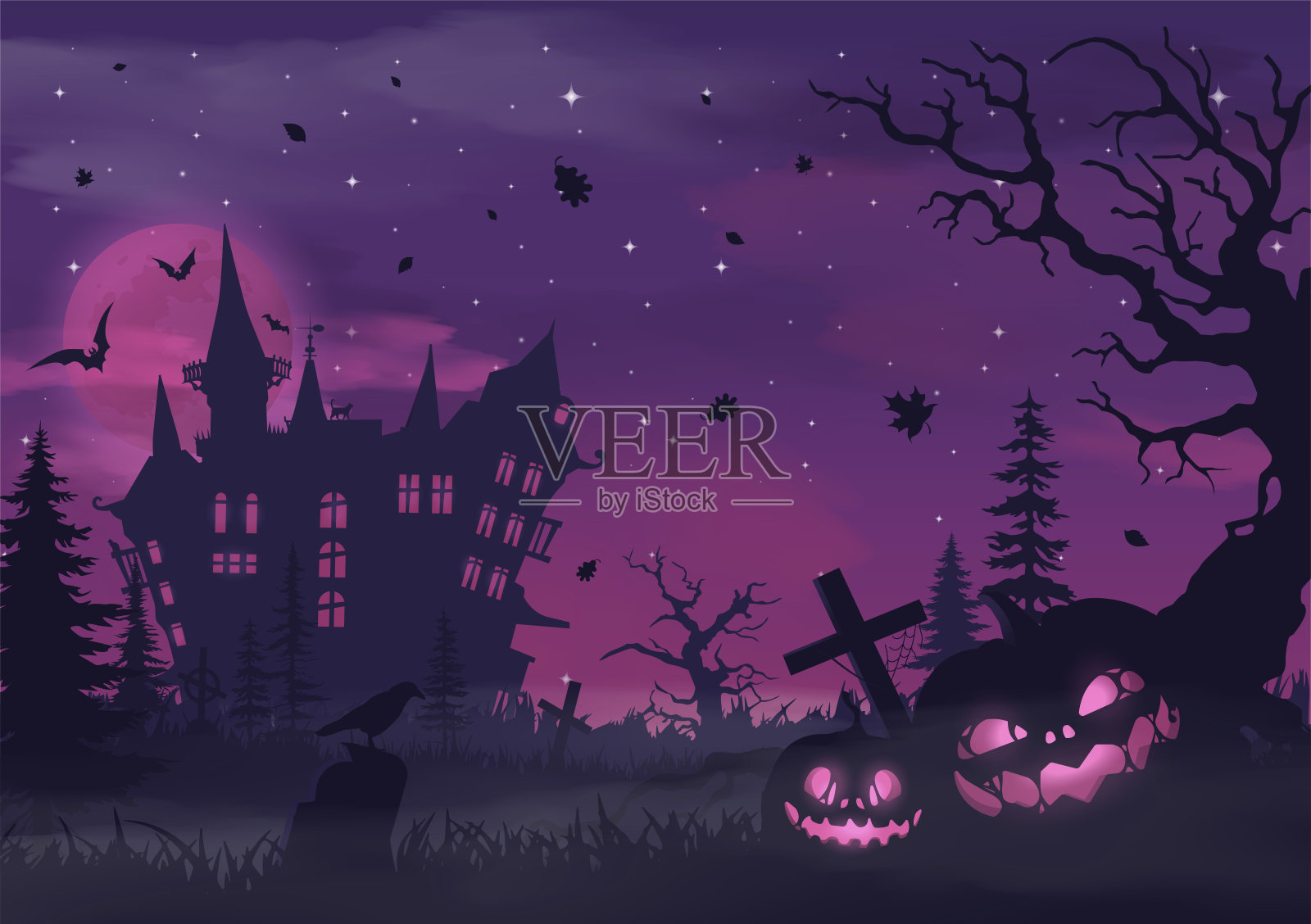 万圣节快乐横幅或派对邀请插画图片素材