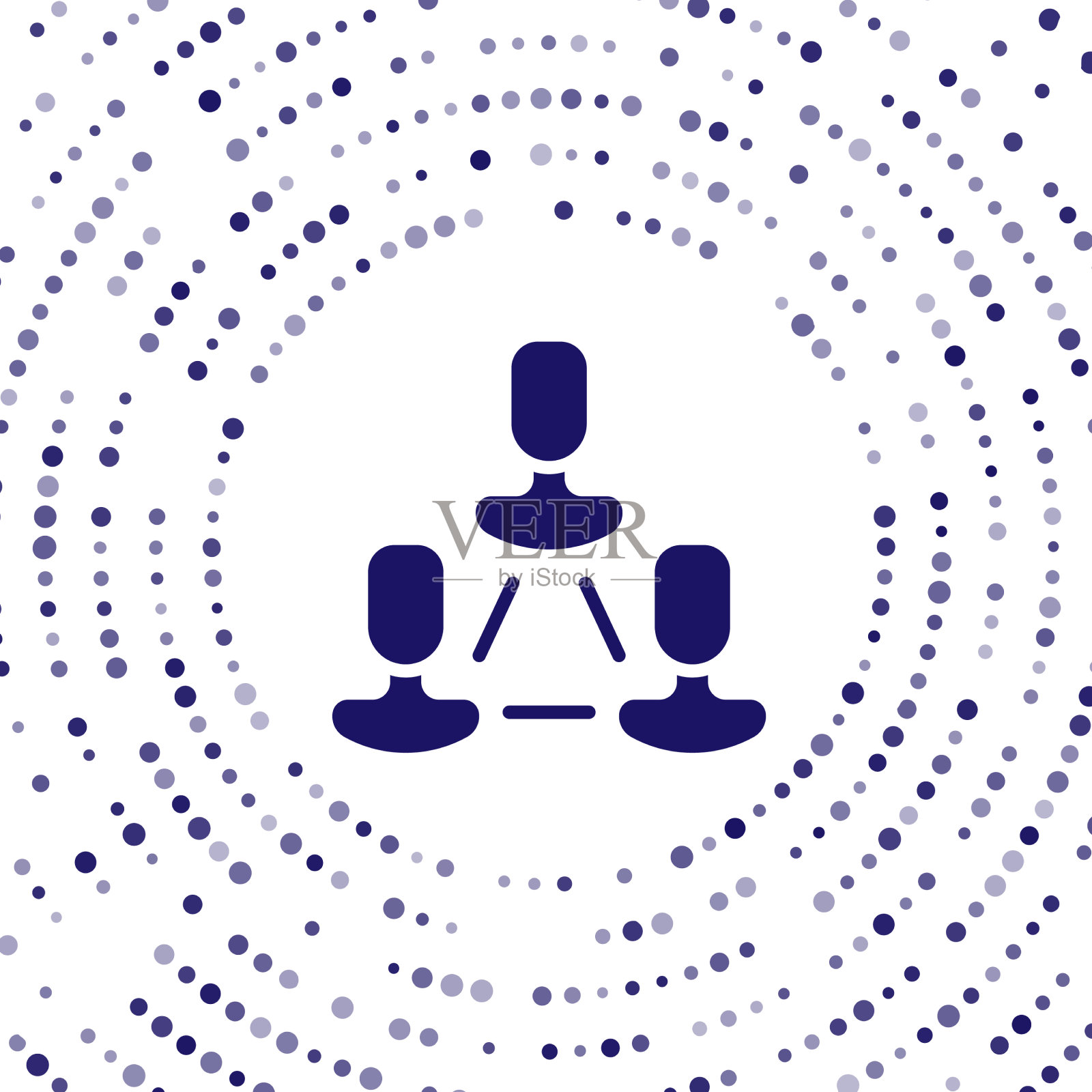 蓝色企业层级结构图插画图片素材