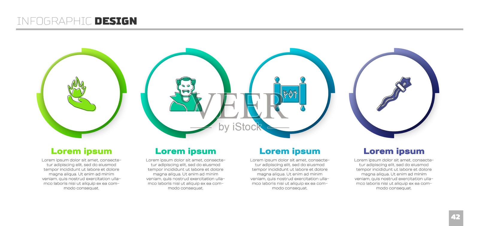 手握火焰吸血鬼魔法卷轴插画图片素材