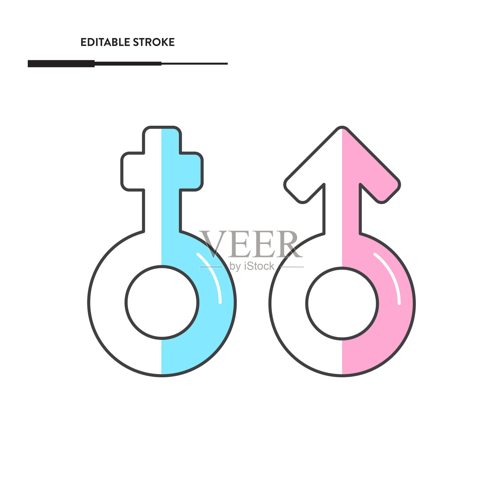 男性和女性标志图标矢量设计。插画图片素材