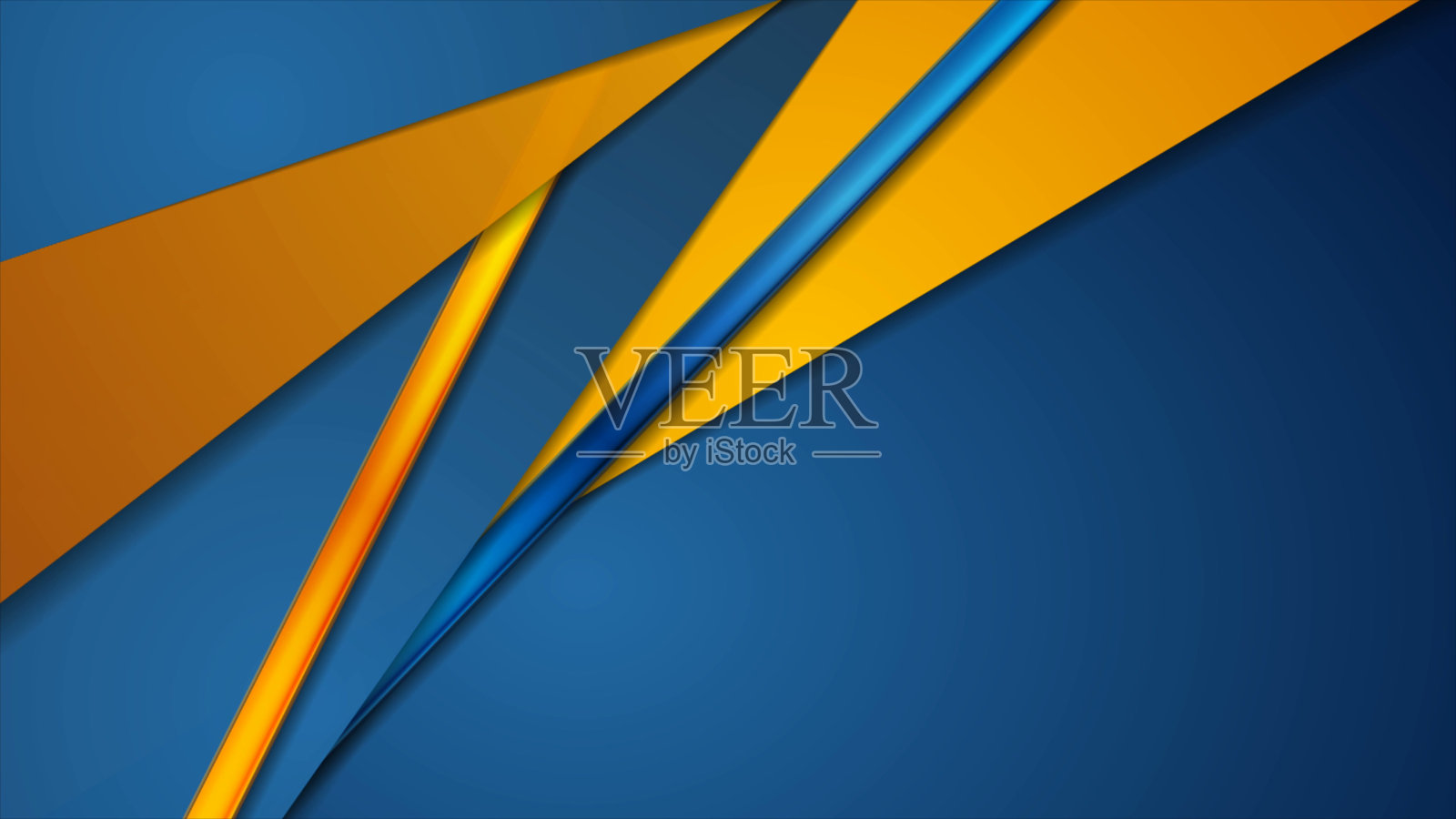 高对比度蓝橙抽象科技公司设计插画图片素材