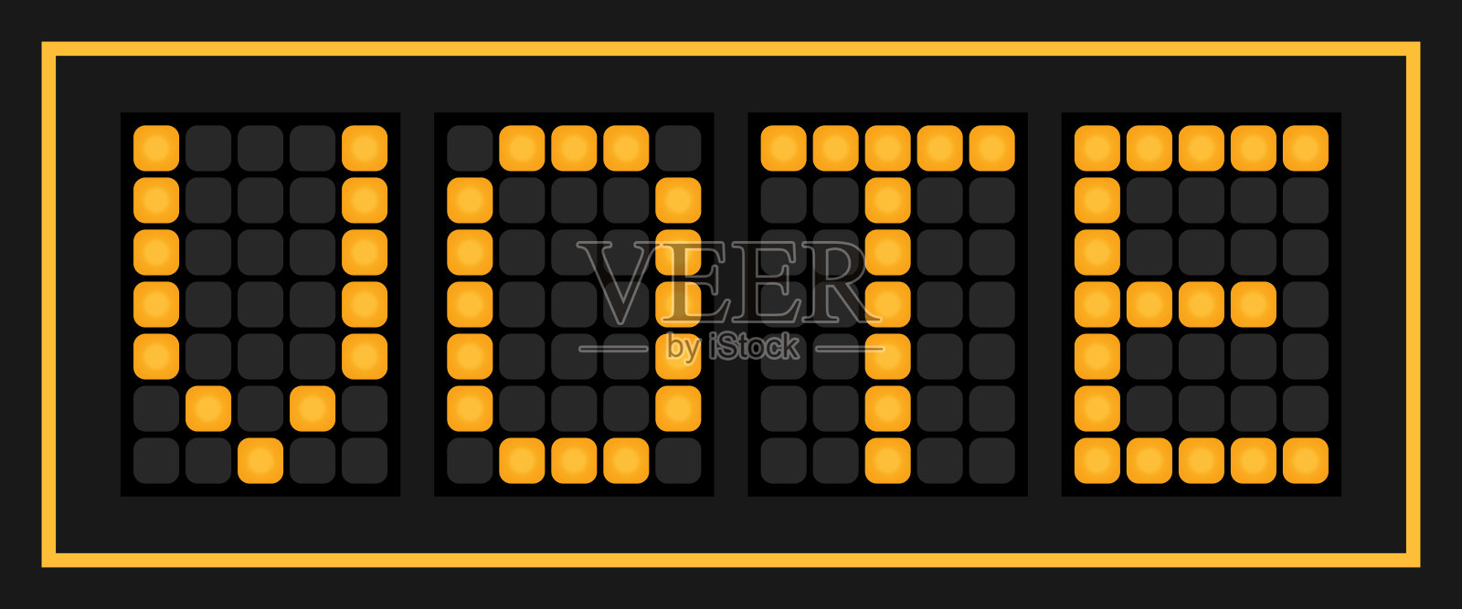 在黑色背景下，橙色主导了单词投票插画图片素材