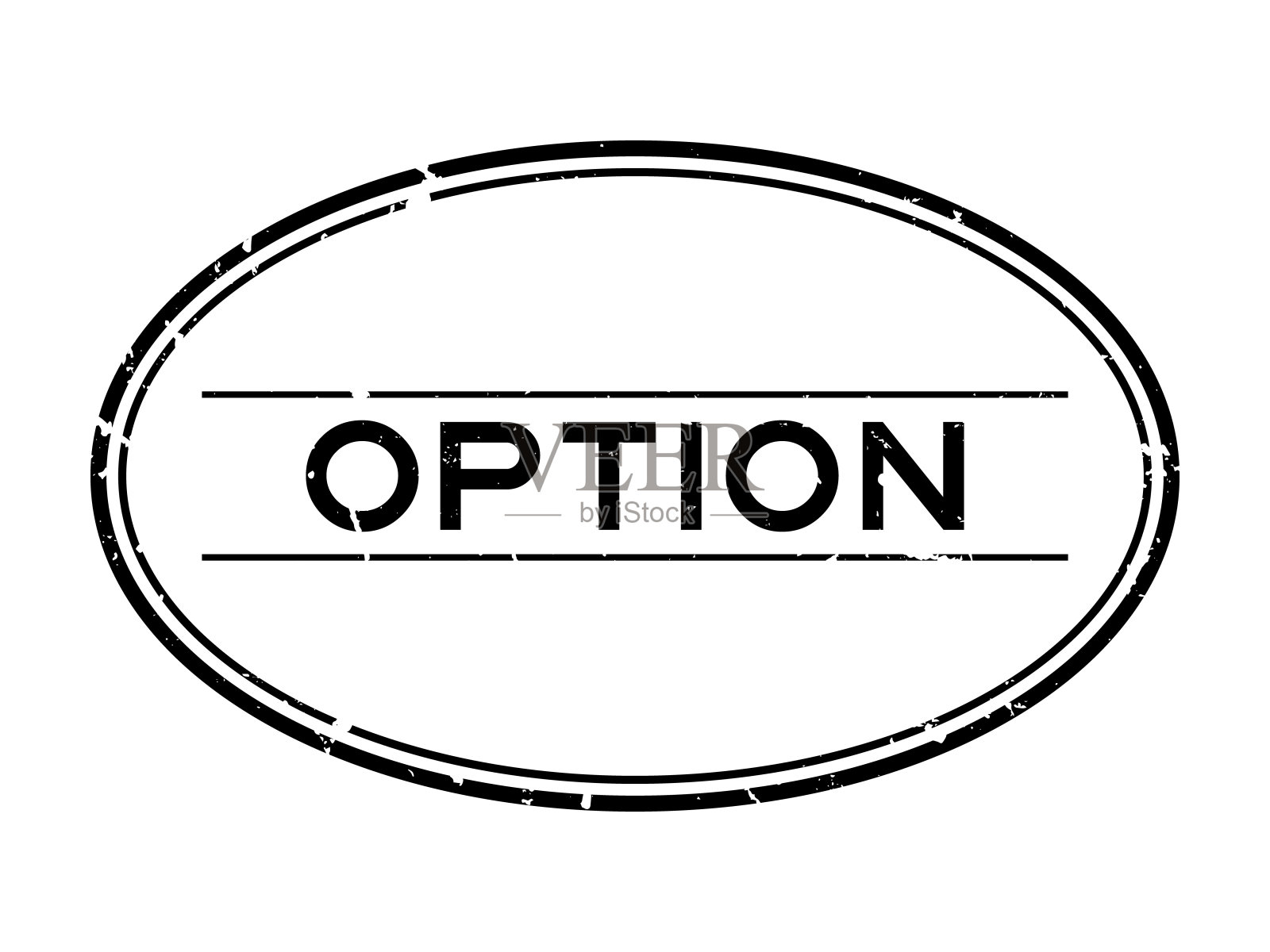 垃圾黑色选项字椭圆形橡胶印章邮票在白色背景插画图片素材