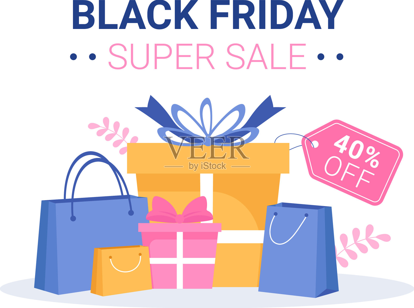 黑色星期五对所有人都有很大的折扣插画图片素材