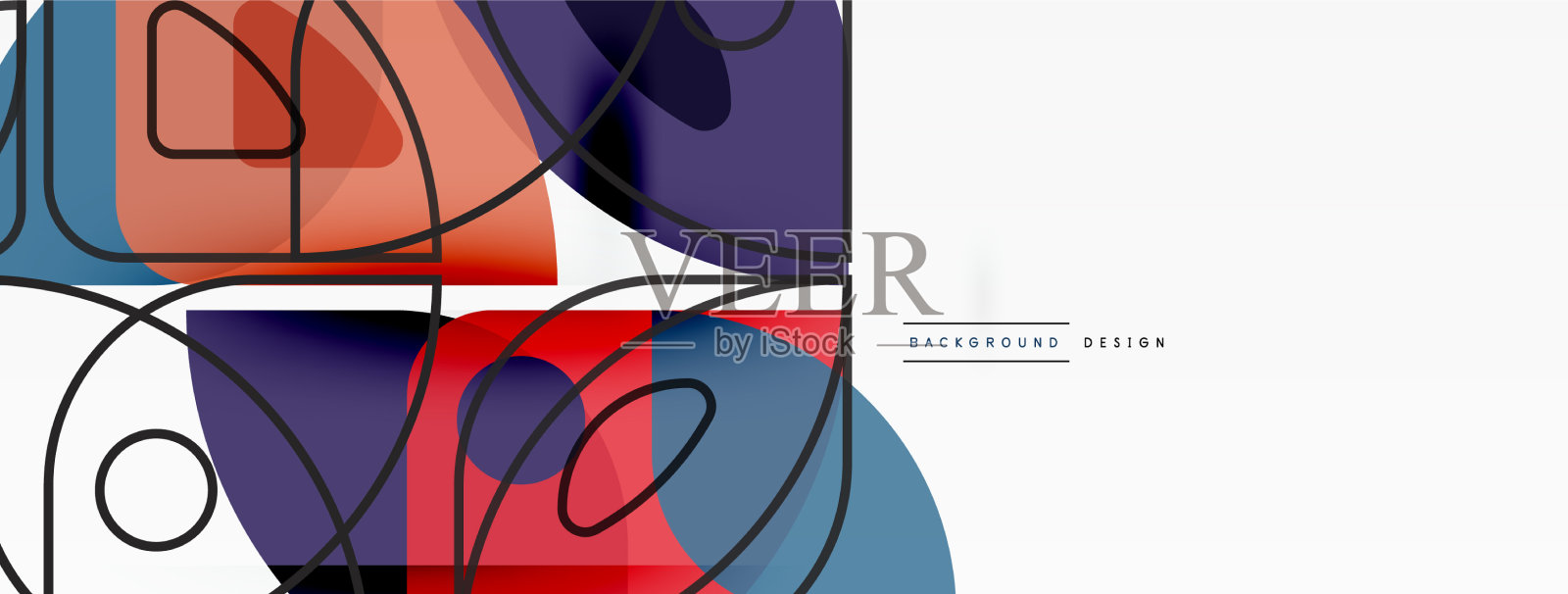 直线、正方形、圆形和三角形插画图片素材