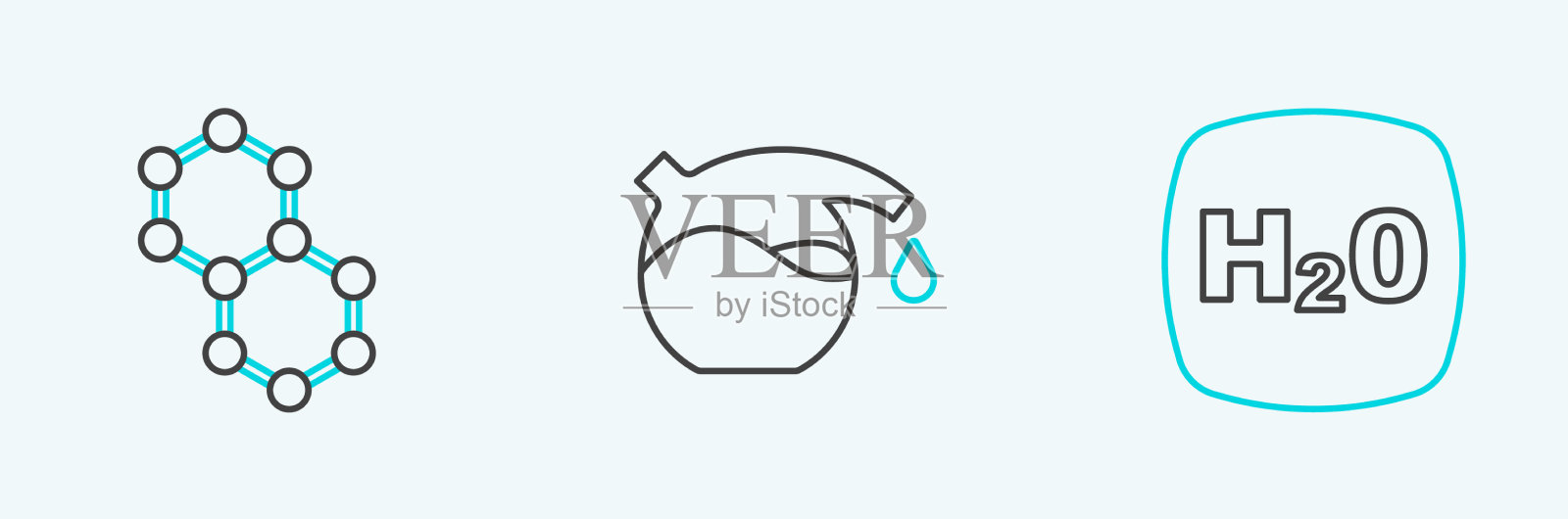 设定化学公式h2o分子并进行测试图标素材