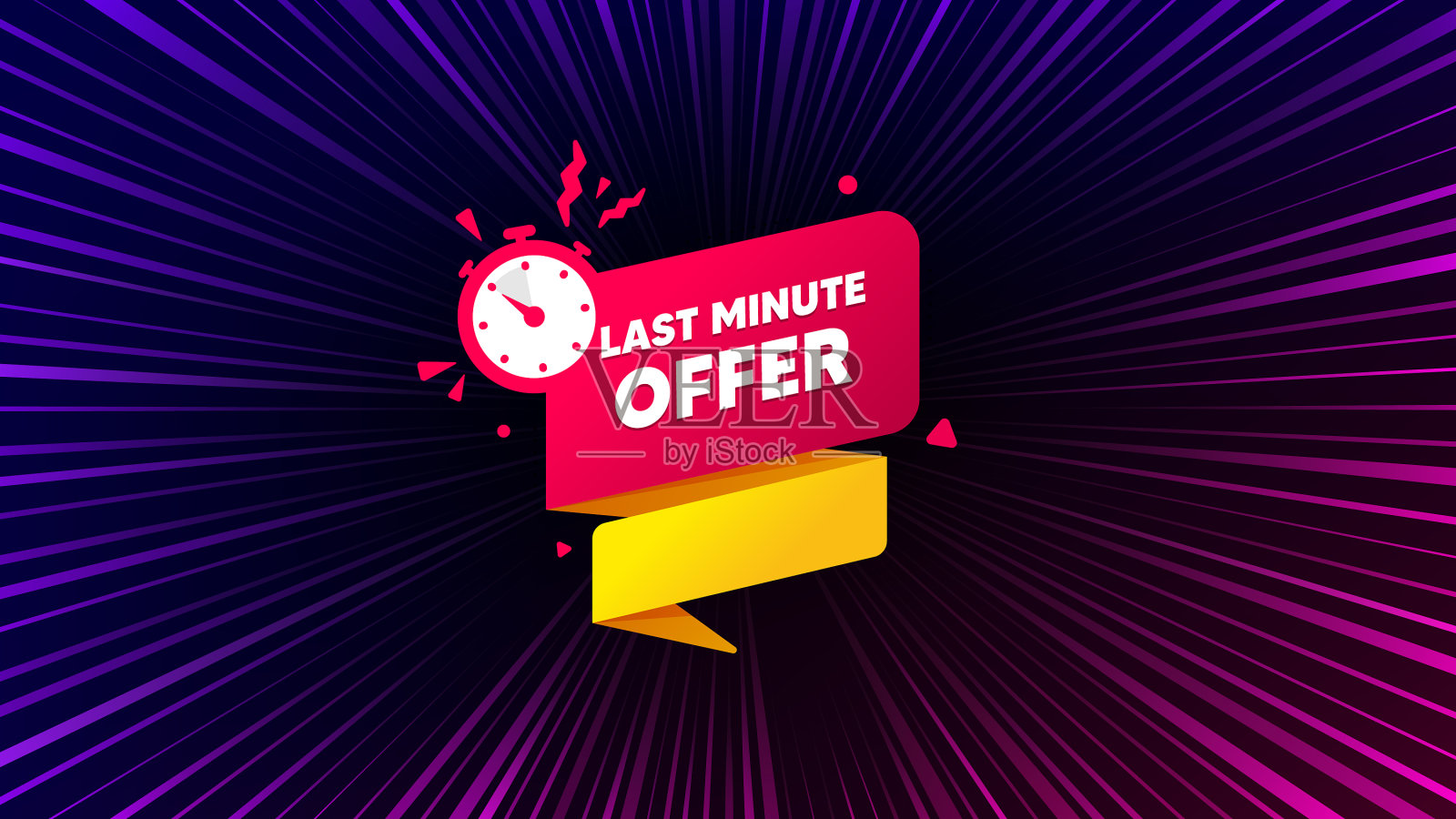 最后一分钟提供横幅销售计时器标签日爆设计元素图片
