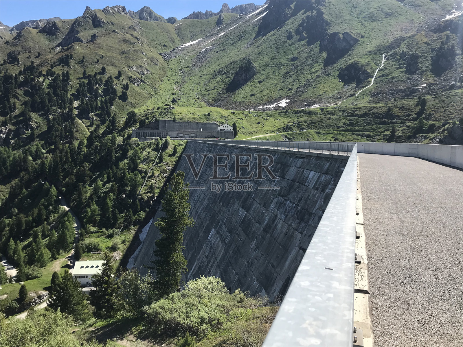 瑞士瓦莱州-内达兹-西维兹-克鲁森湖-水坝照片摄影图片