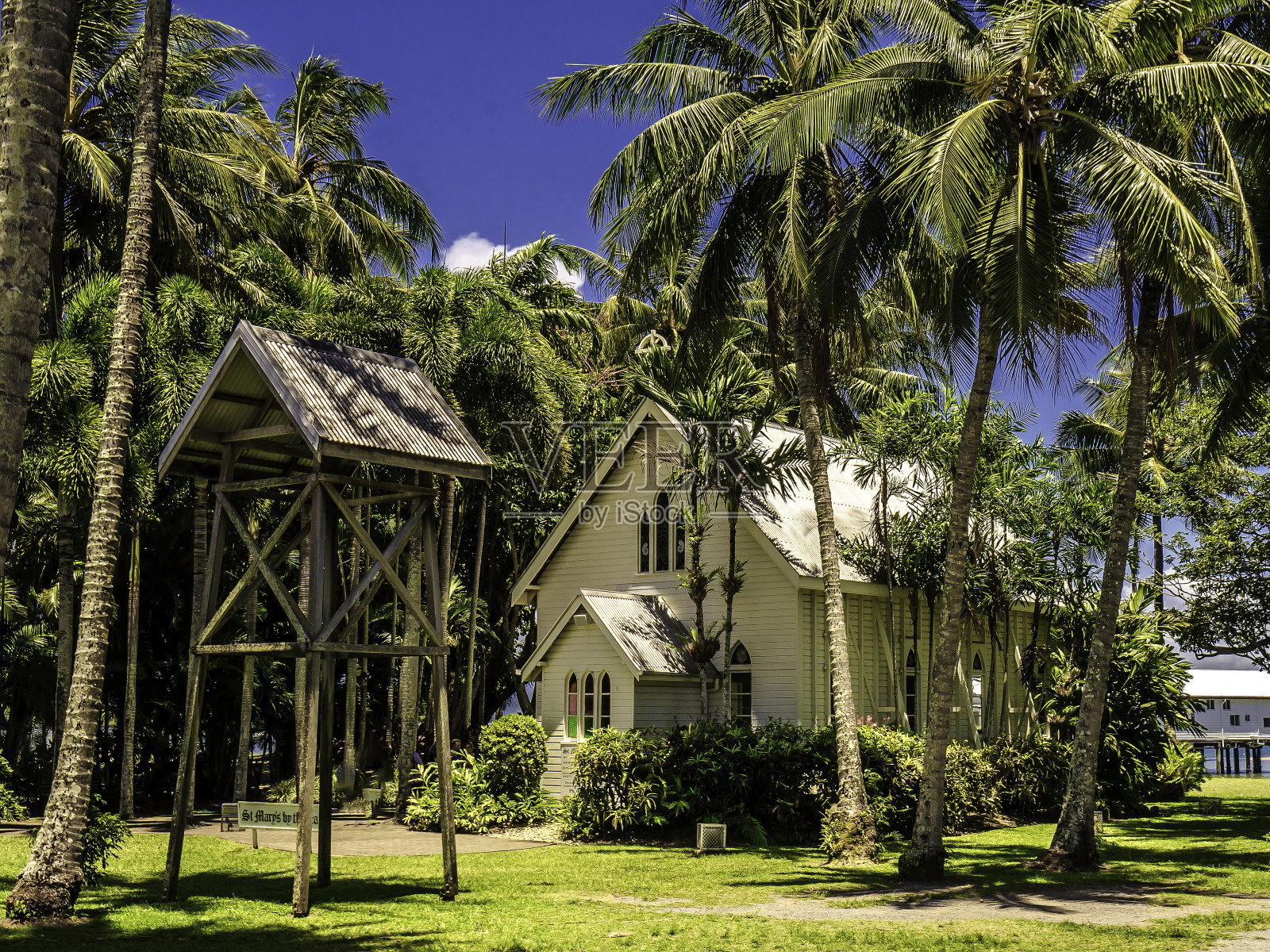 圣玛丽海滨无教派教堂，昆士兰道格拉斯港照片摄影图片