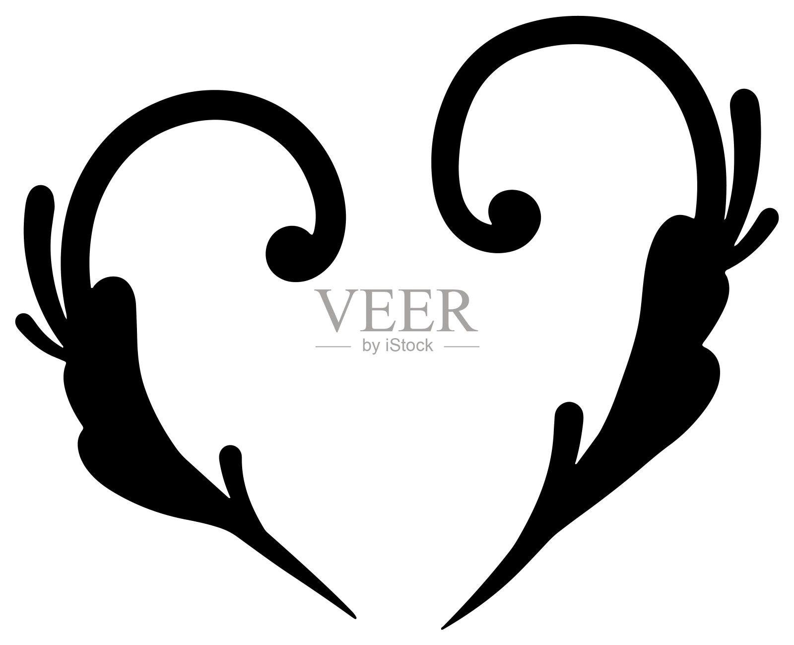 单色叶，植物心框单矢量材质设计元素图片