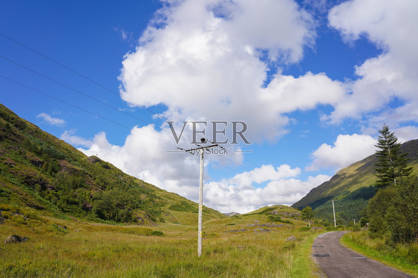 苏格兰高地格伦芬南附近的山谷照片摄影图片