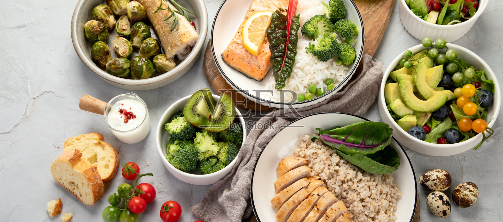 健康食品分类。照片摄影图片