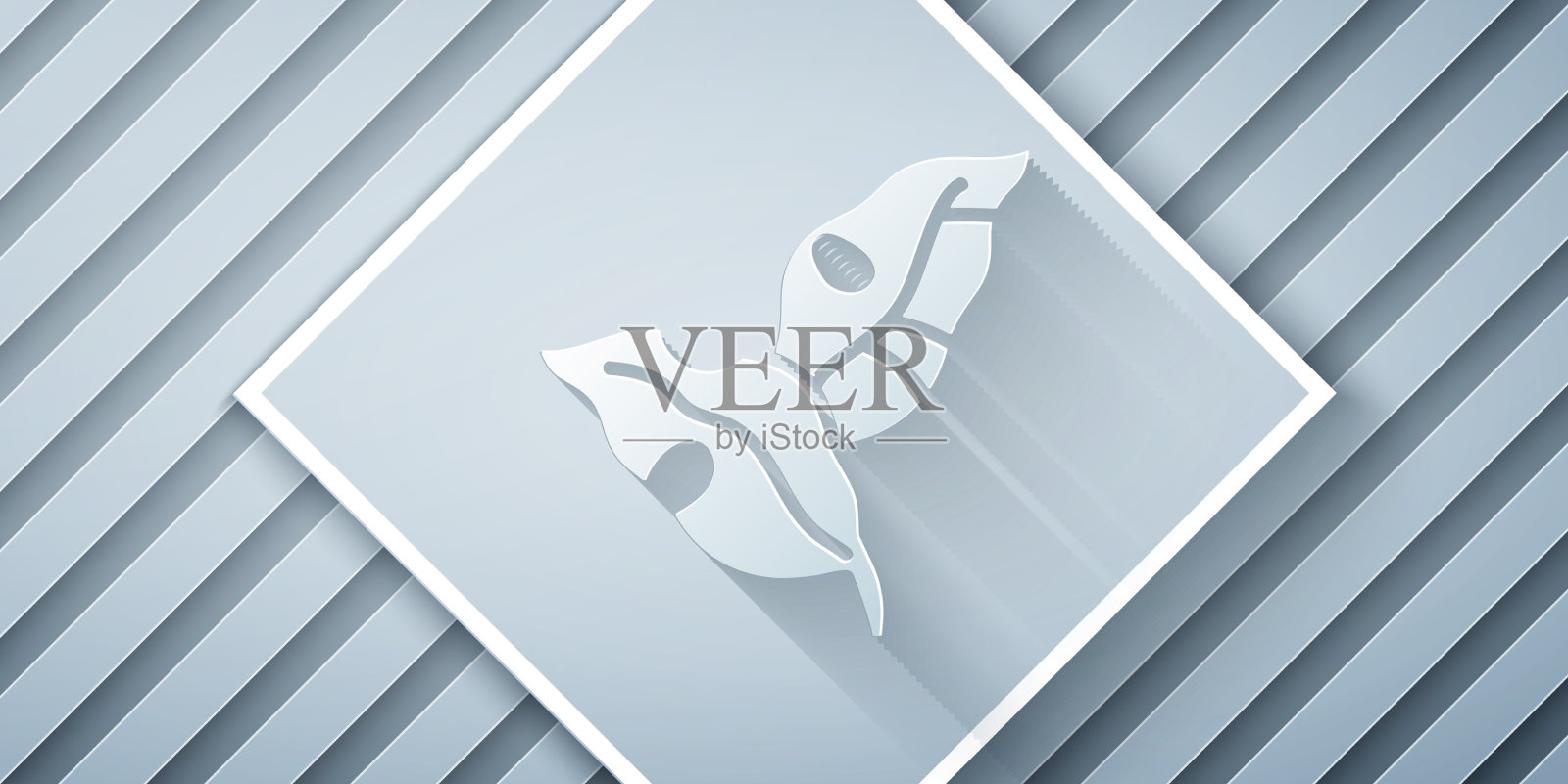 剪纸热带树叶棕榈树图标插画图片素材