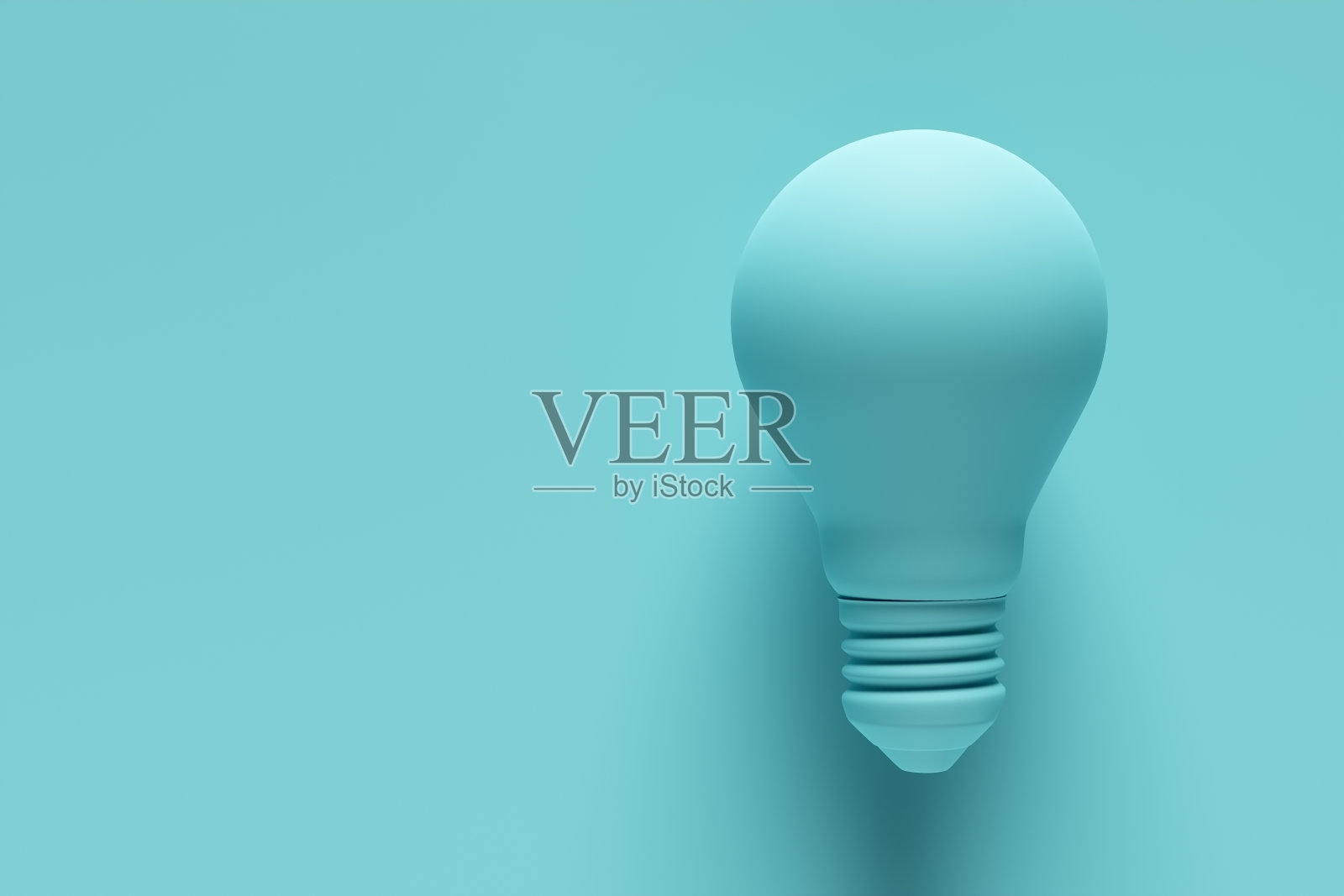 蓝色背景上的蓝色灯泡。3 d渲染。创造性思维、创意、创新和灵感概念照片摄影图片