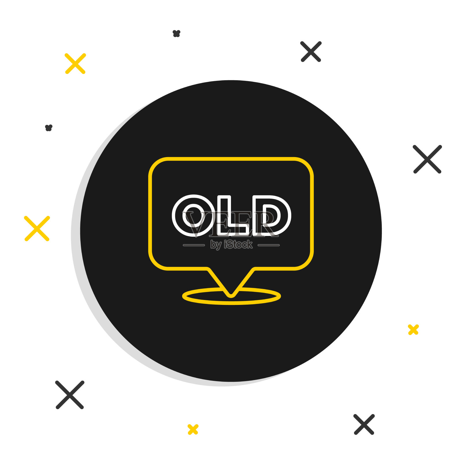 养老院的建筑图标隔离在白色的线条上插画图片素材