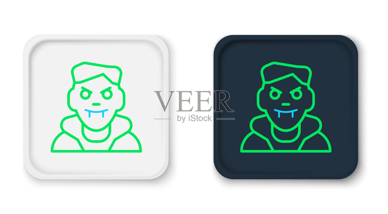 线吸血鬼图标孤立在白色背景图标素材