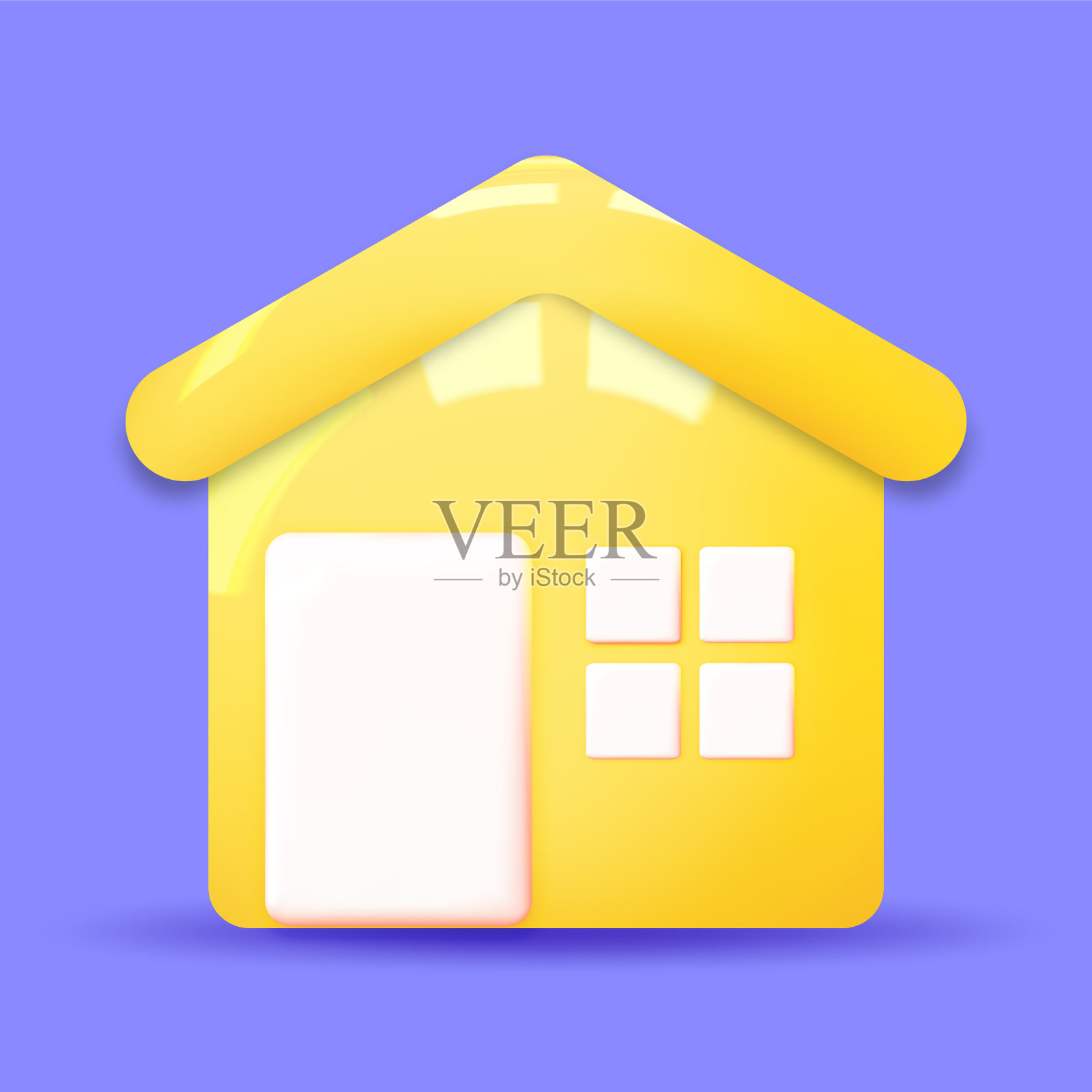 房子的象征。房地产、抵押、贷款和银行概念。3d矢量插图图标。最小的风格。图标素材