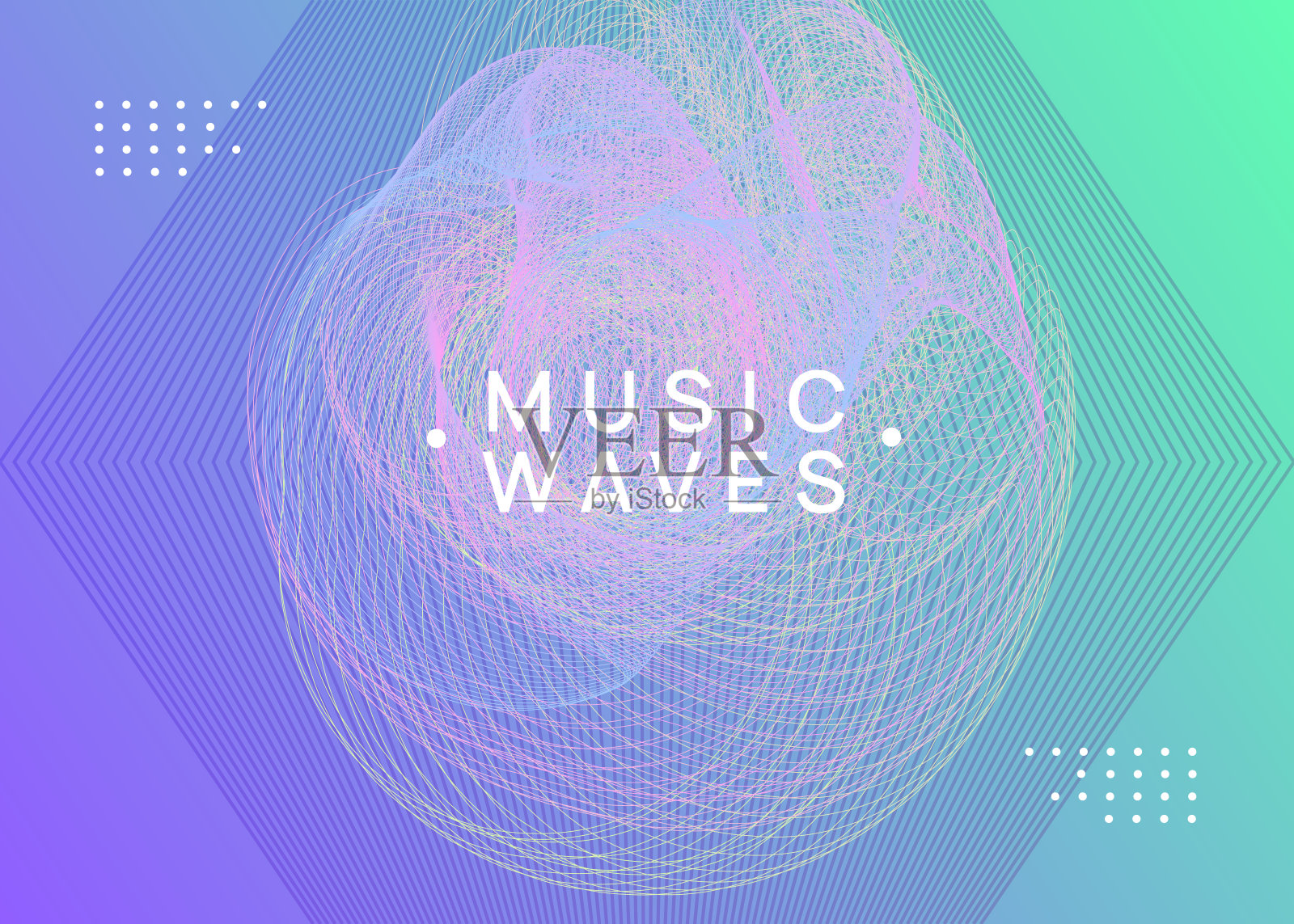 霓虹灯edm传单。电恍惚的音乐。dj派对。Electroni插画图片素材