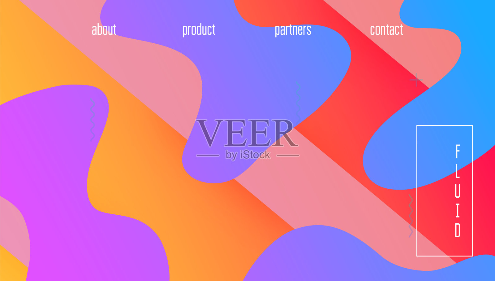 液体的形状。波浪动态布局。现代概念。平的着陆插画图片素材