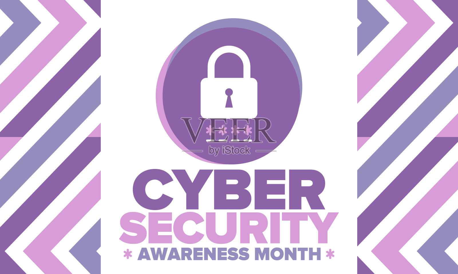 网络安全宣传月。每年10月的庆祝活动旨在提高人们对数字安全的认识，让每个人都有能力保护自己的个人数据免受数字形式犯罪的侵害。向量的海报插画图片素材