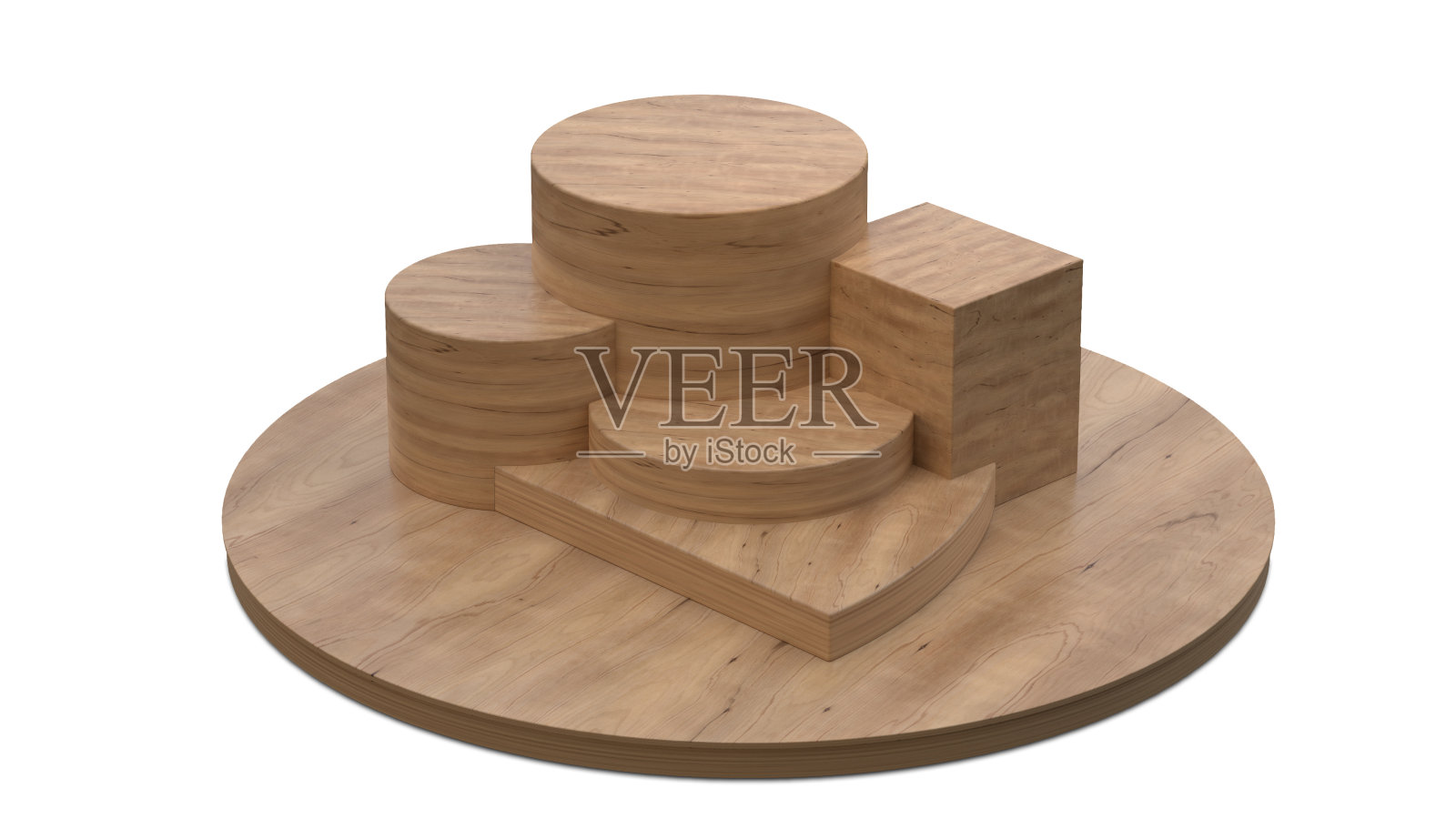 木制3D舞台模型照片摄影图片
