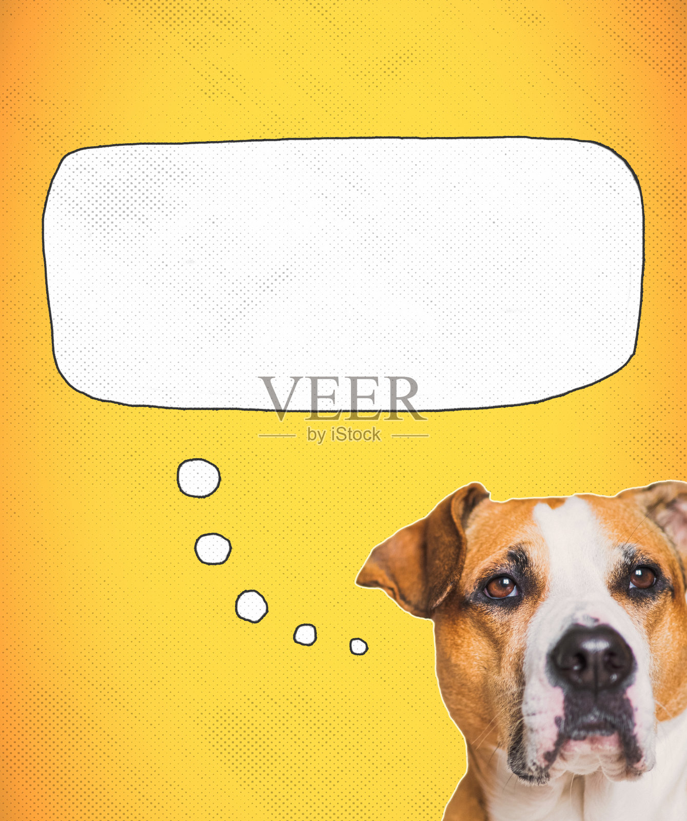 逗狗思维，语音泡泡，数字拼贴图像。照片摄影图片