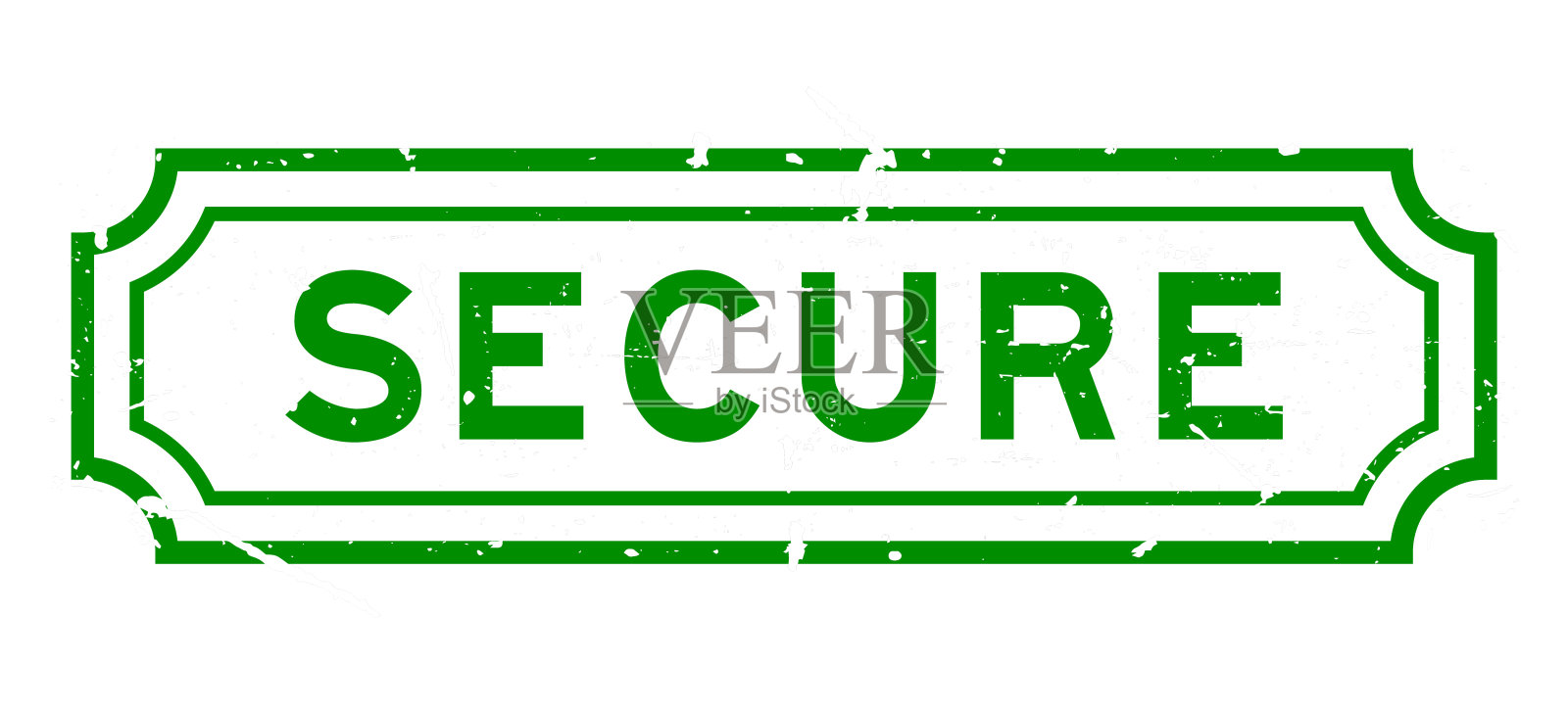垃圾绿色安全字方形橡胶印章在白色背景插画图片素材