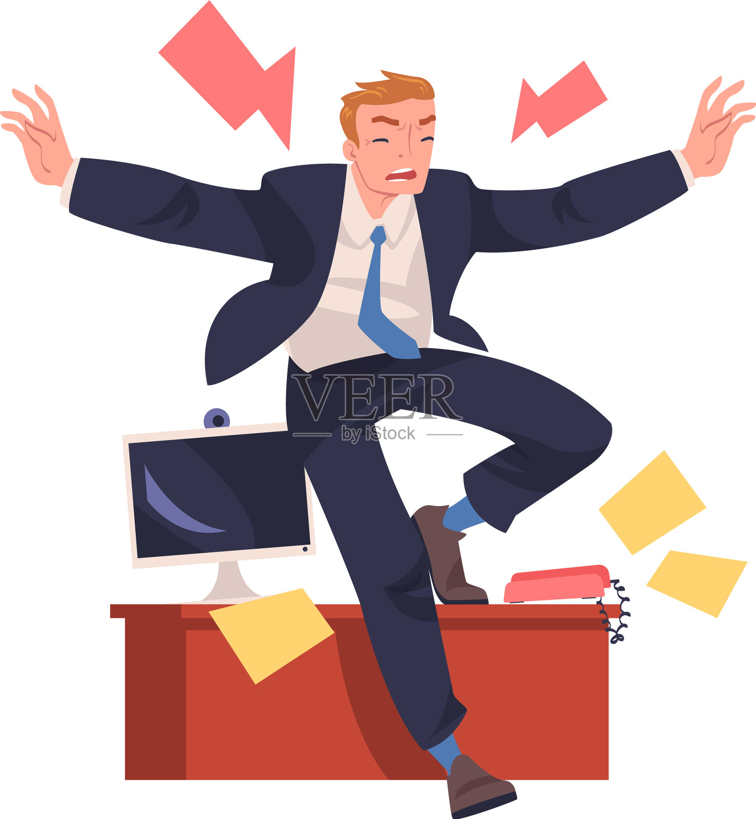 一脸凶相的暴怒男子办公室职员设计元素图片