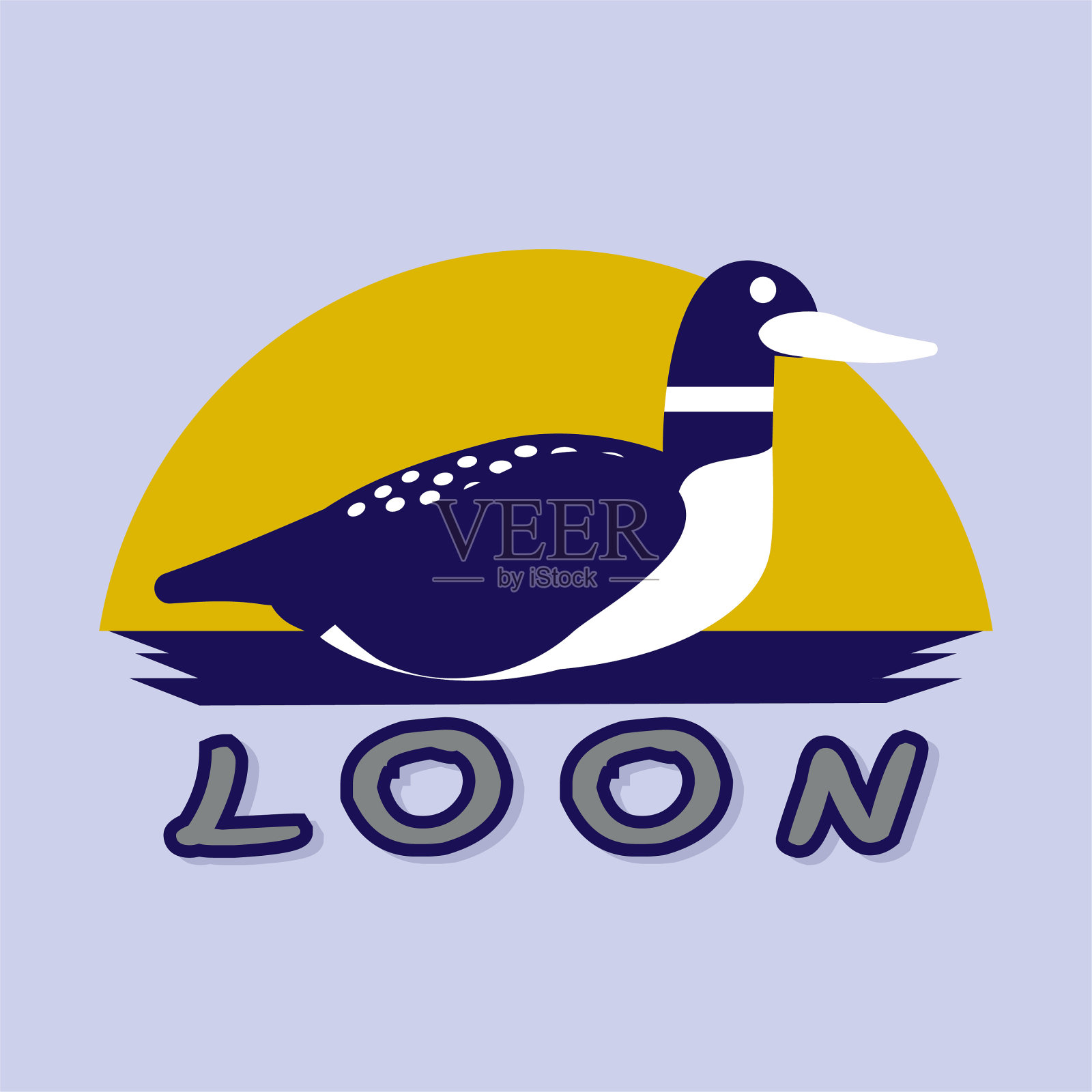 鸭潜鸟标志设计矢量平面孤立插图插画图片素材