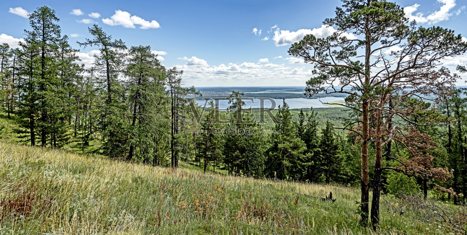 林木繁茂的乌拉尔山脉的美丽景色照片摄影图片