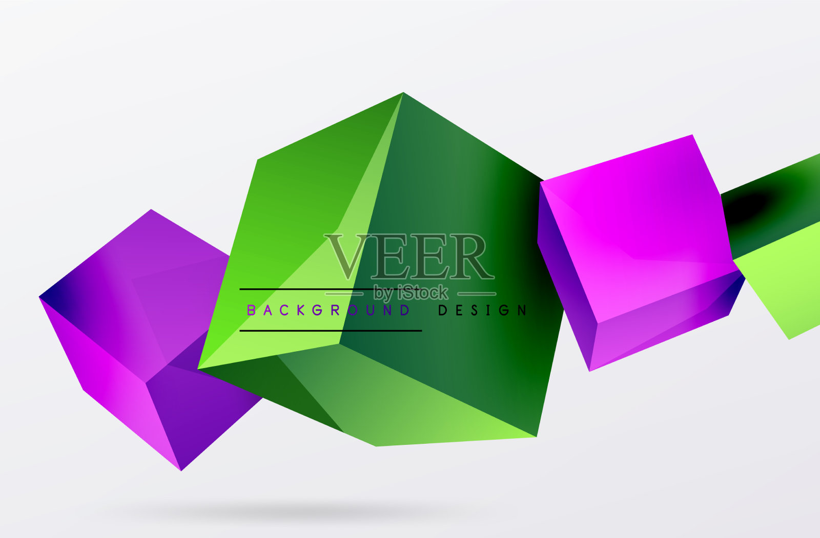 3d立方体抽象背景组成插画图片素材