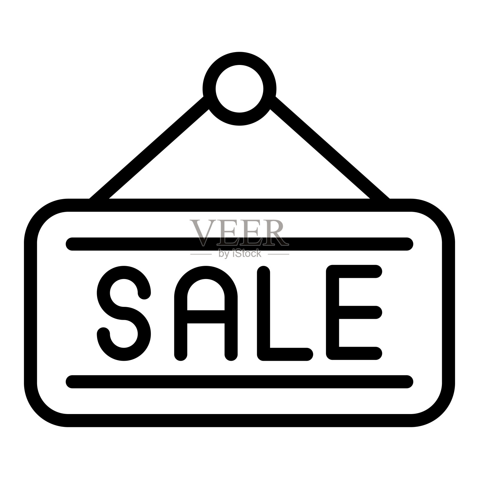 销售板矢量线图标，购物和打折销售图标。图标素材