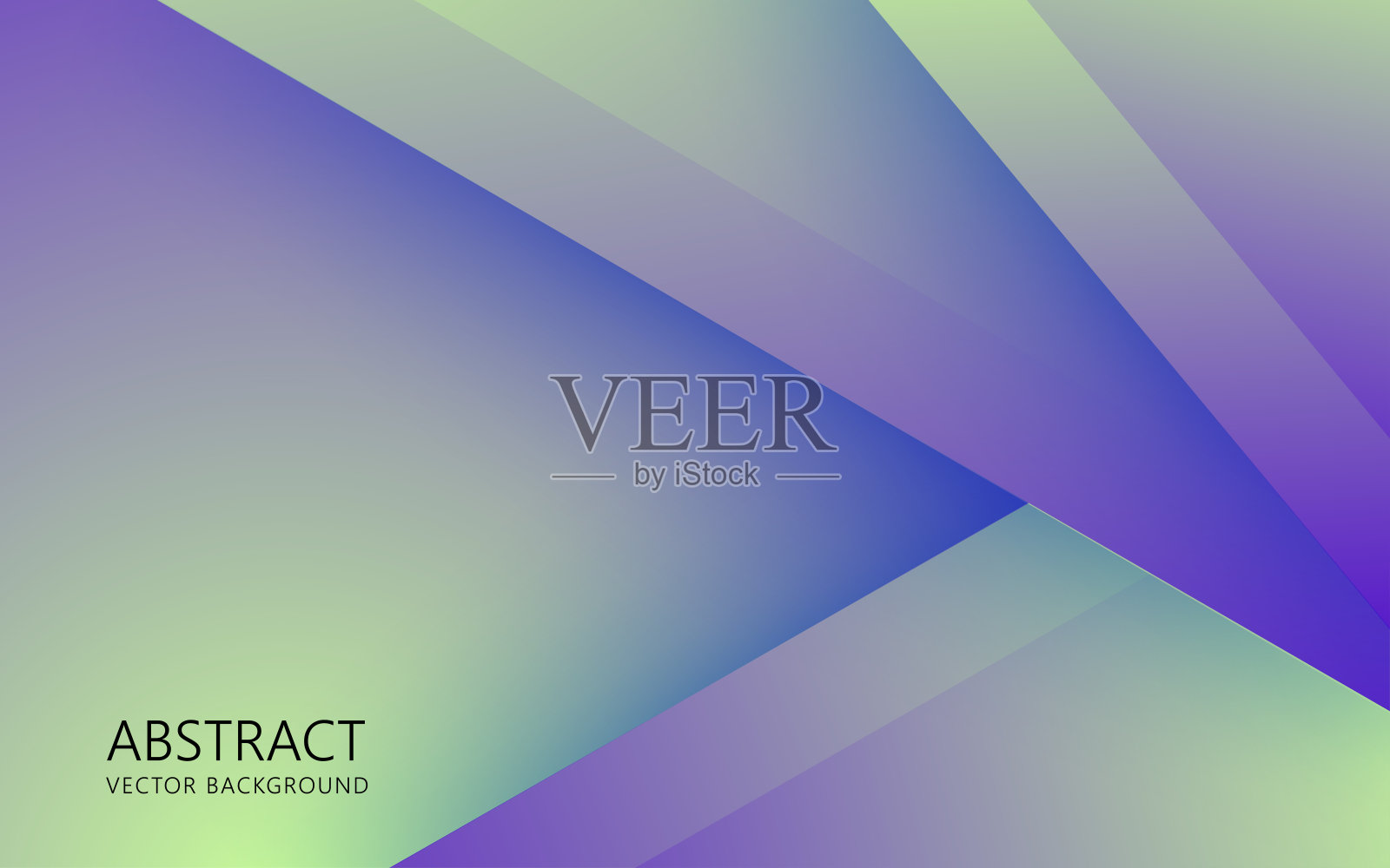 现代抽象的紫色绿色渐变三角形形状与重叠层装饰背景。eps10向量插画图片素材