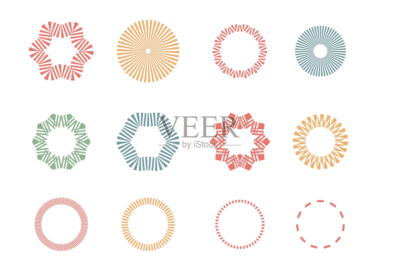 抽象图形符号图标剪贴集插画图片素材