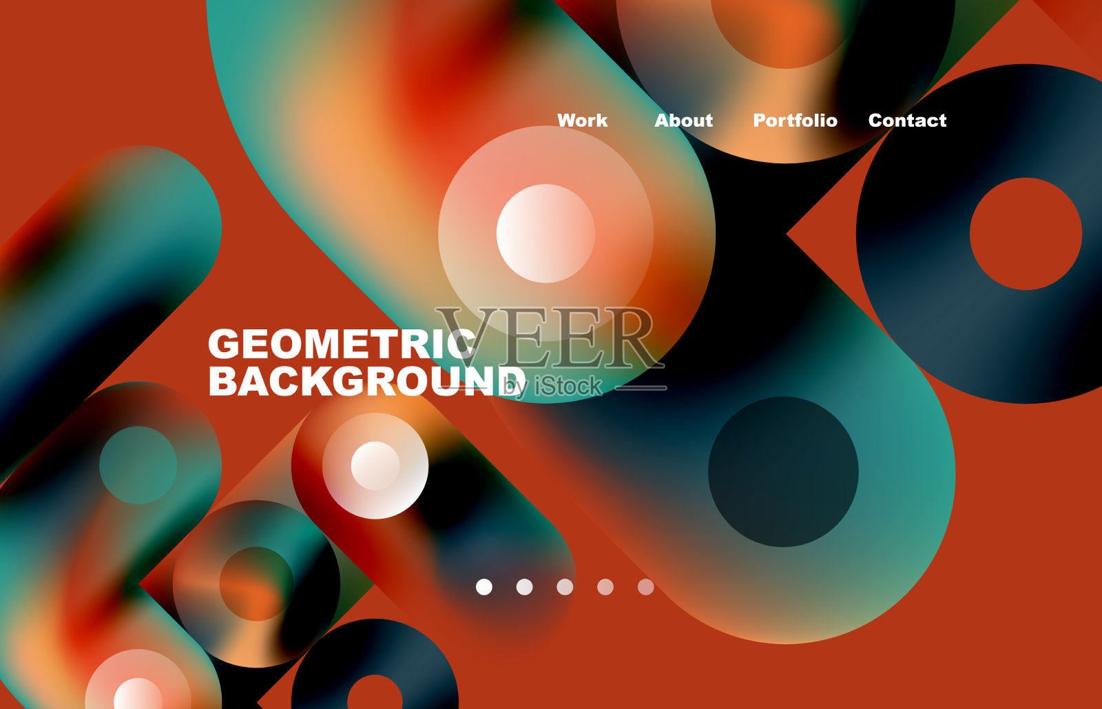 圆形和圆形登陆页面抽象插画图片素材