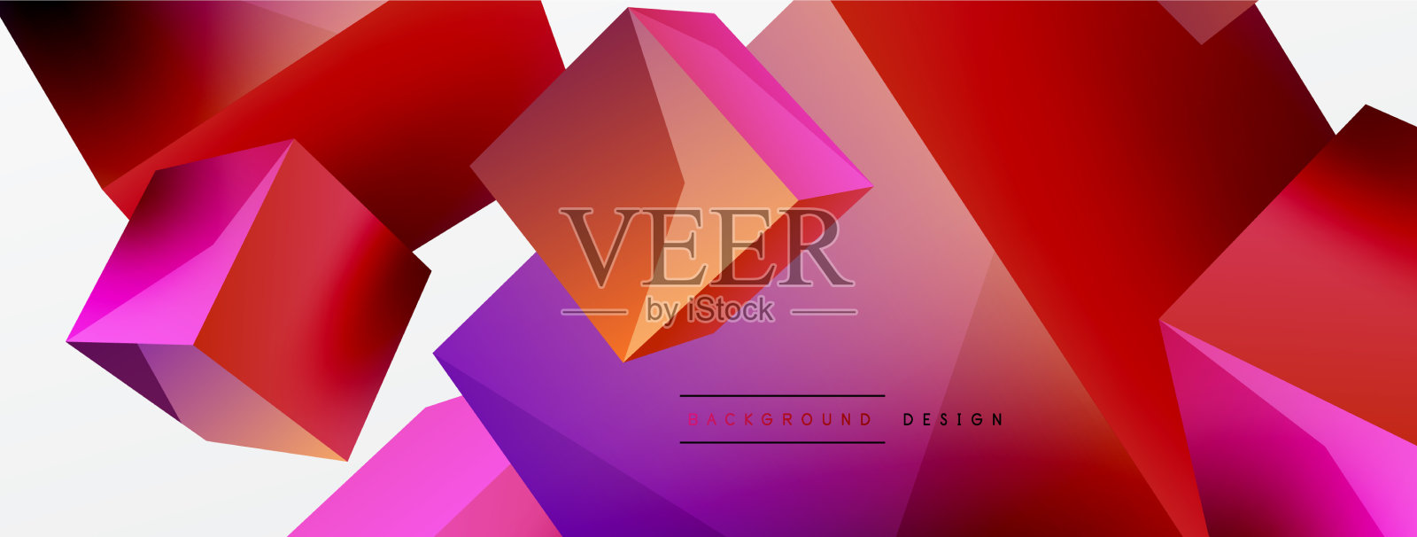 3d立方体抽象背景组成插画图片素材