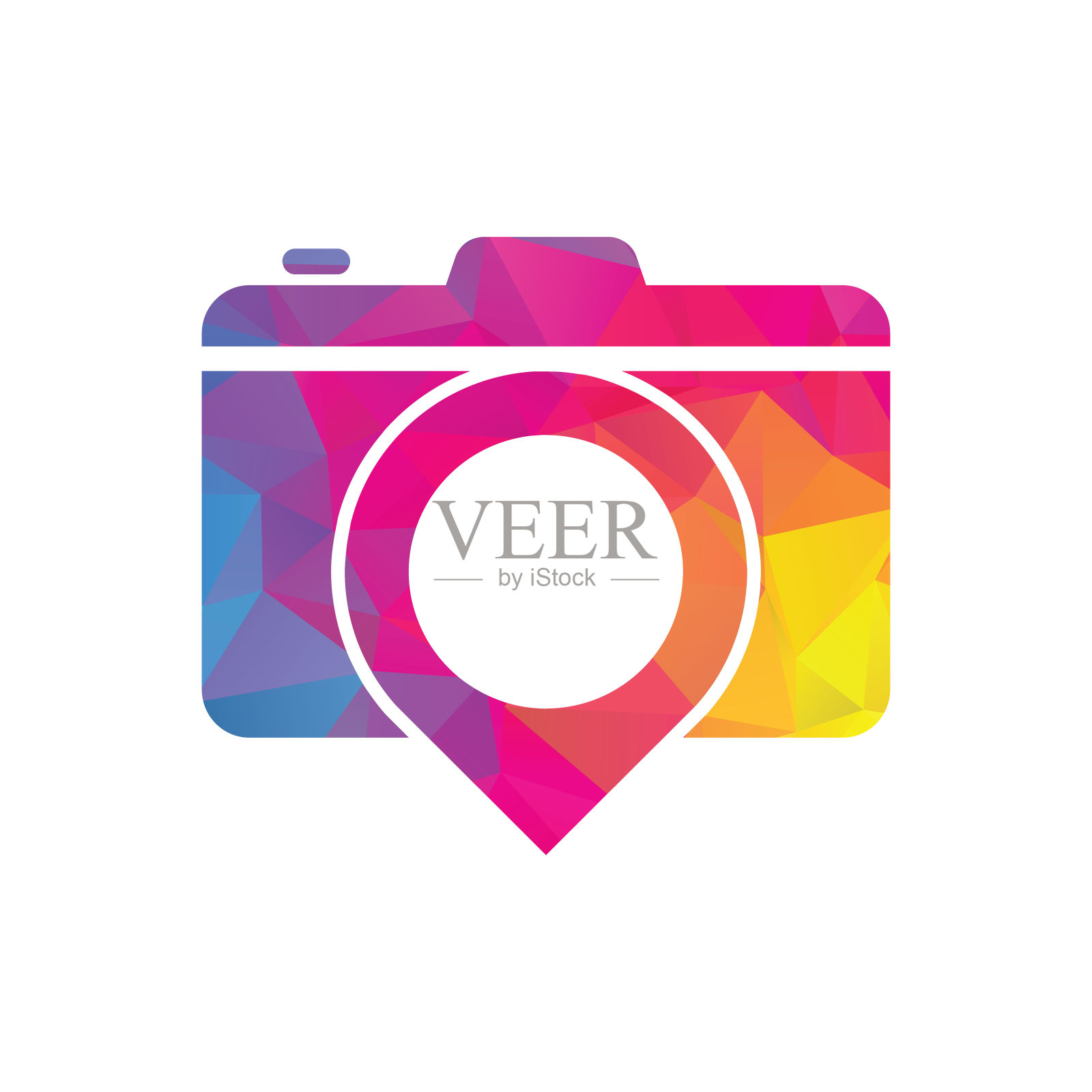 相机点矢量Logo设计插画。插画图片素材