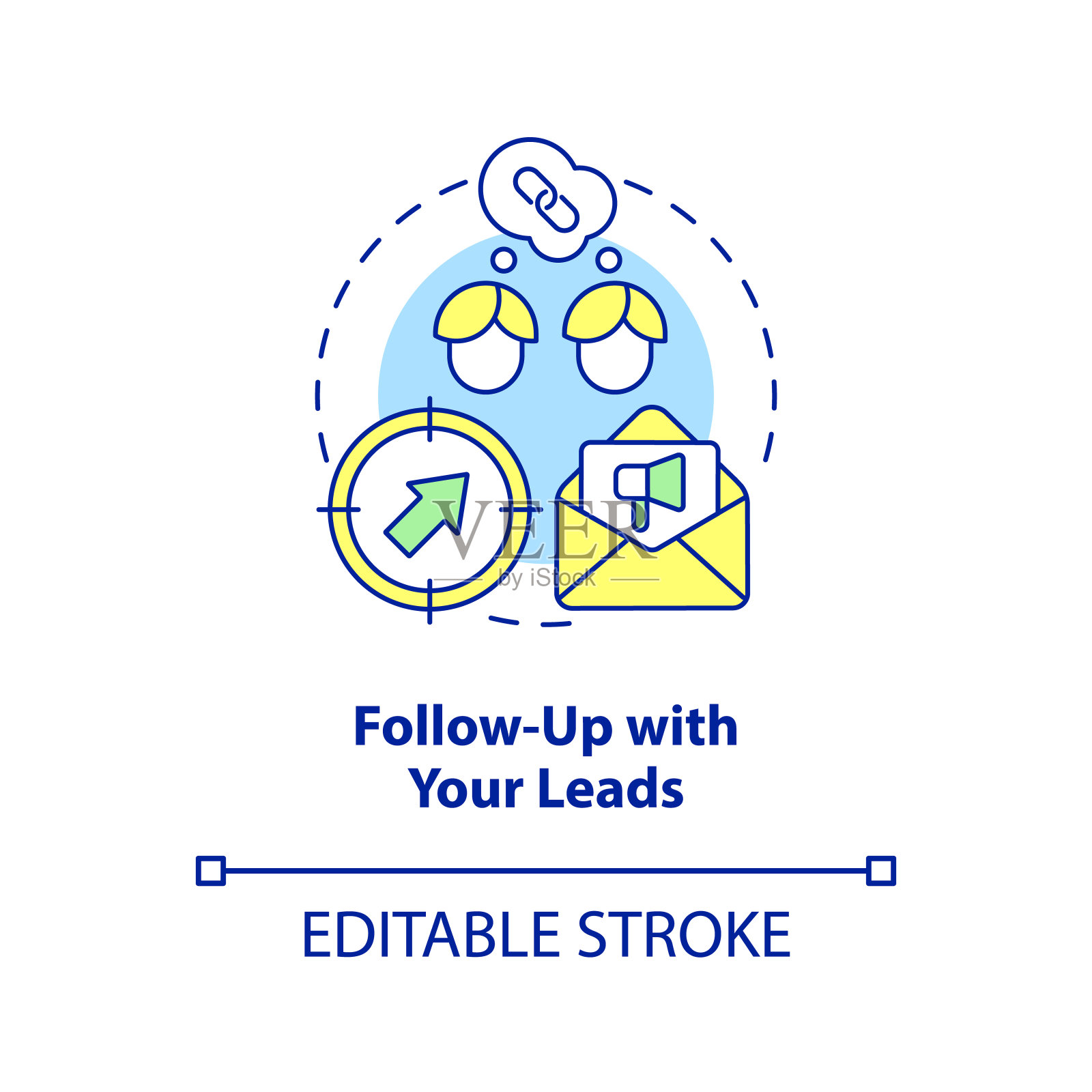跟进你的客户概念图标插画图片素材