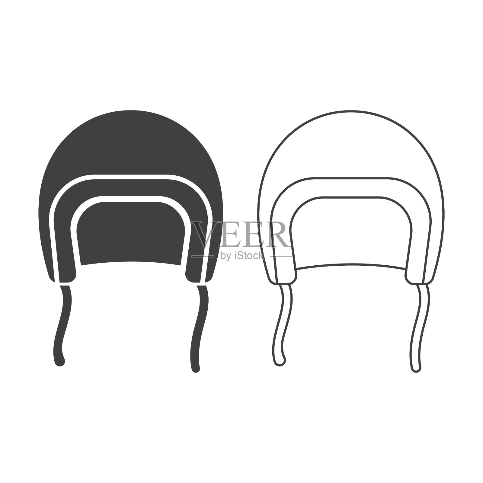 摩托车头盔图标矢量设计。设计元素图片