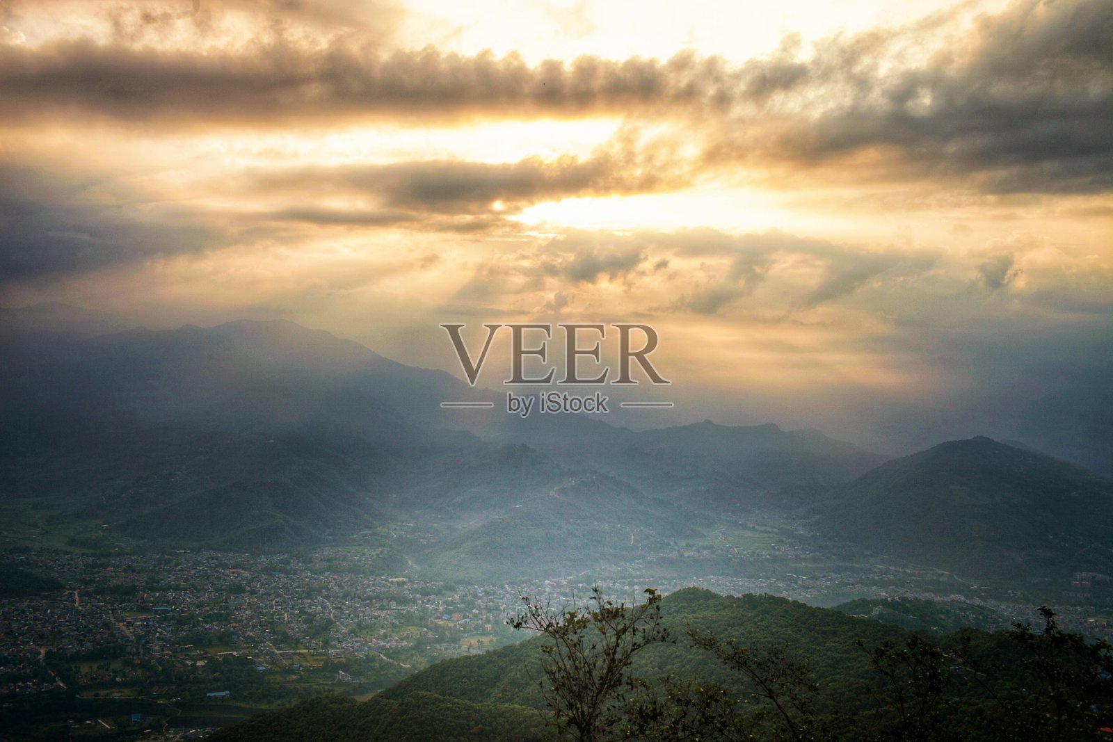 博卡拉惊人的日出照片摄影图片