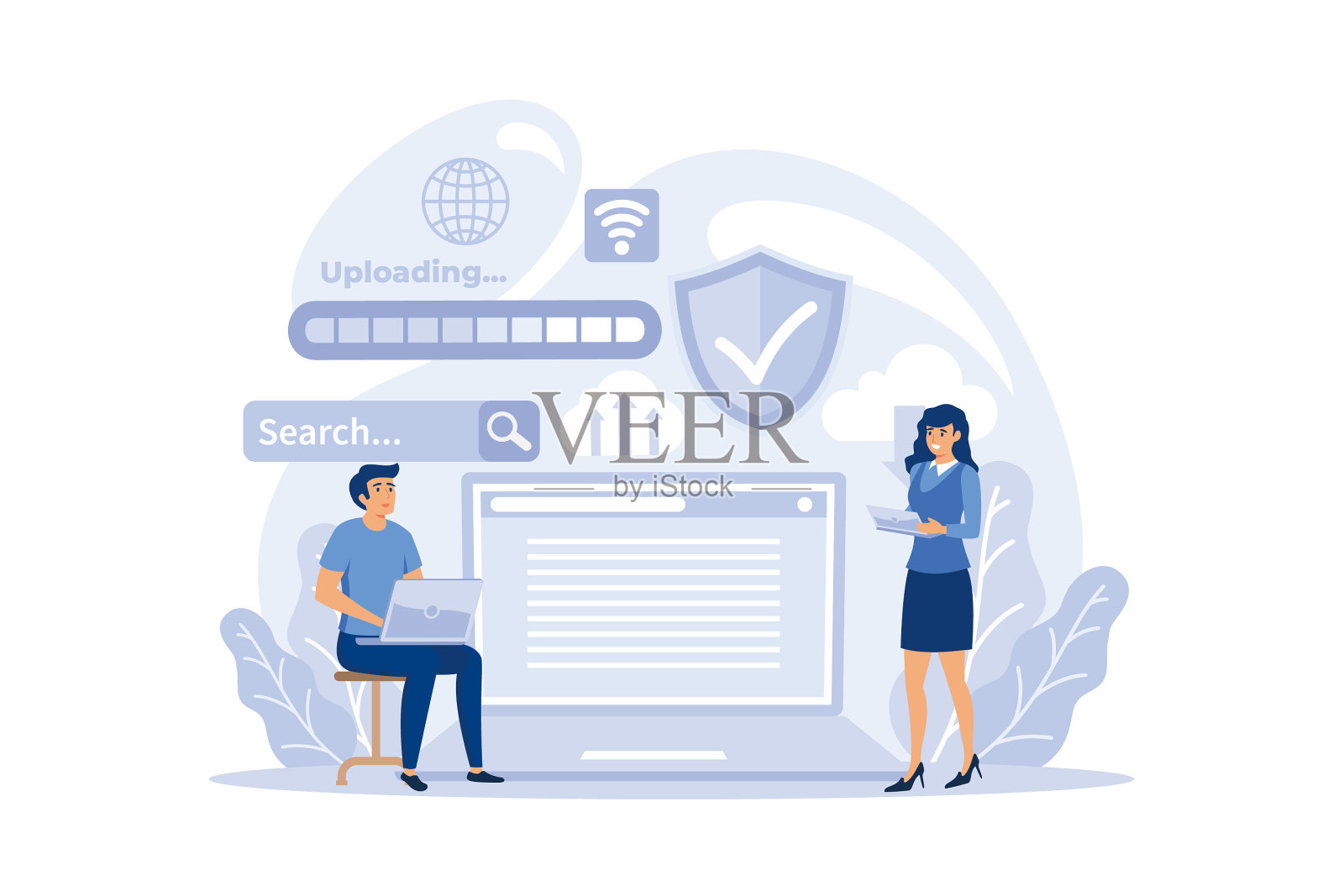 智能物联网发展理念插画图片素材