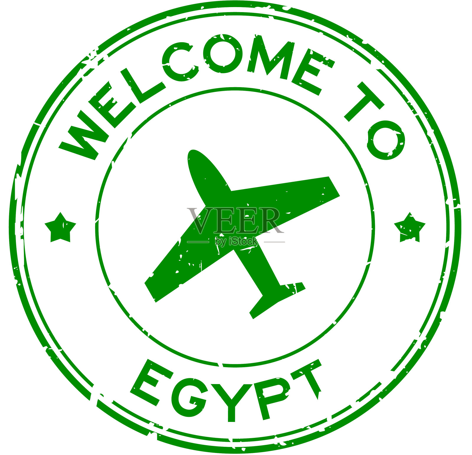 Grunge green欢迎来到埃及的飞机世界设计元素图片