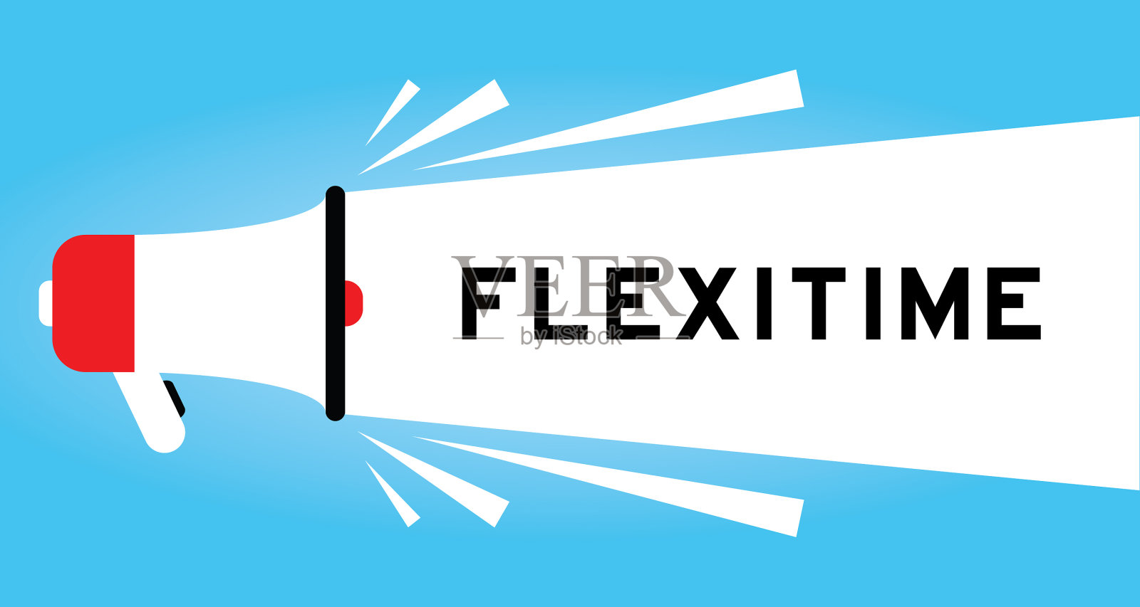 彩色麦克风图标与字灵活时间在白色插画图片素材