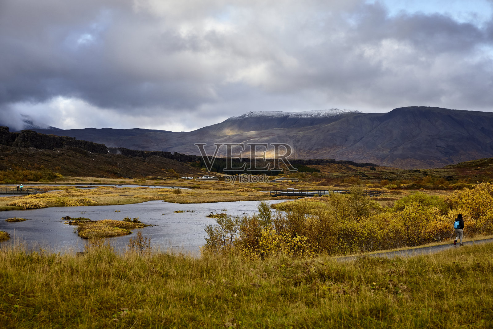 冰岛Thingvellir国家公园的秋天景观照片摄影图片