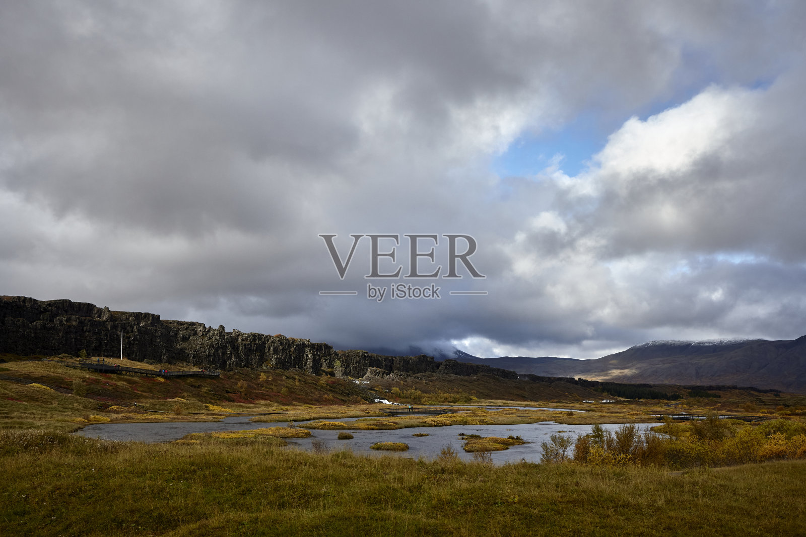 冰岛Thingvellir国家公园的秋天景观照片摄影图片