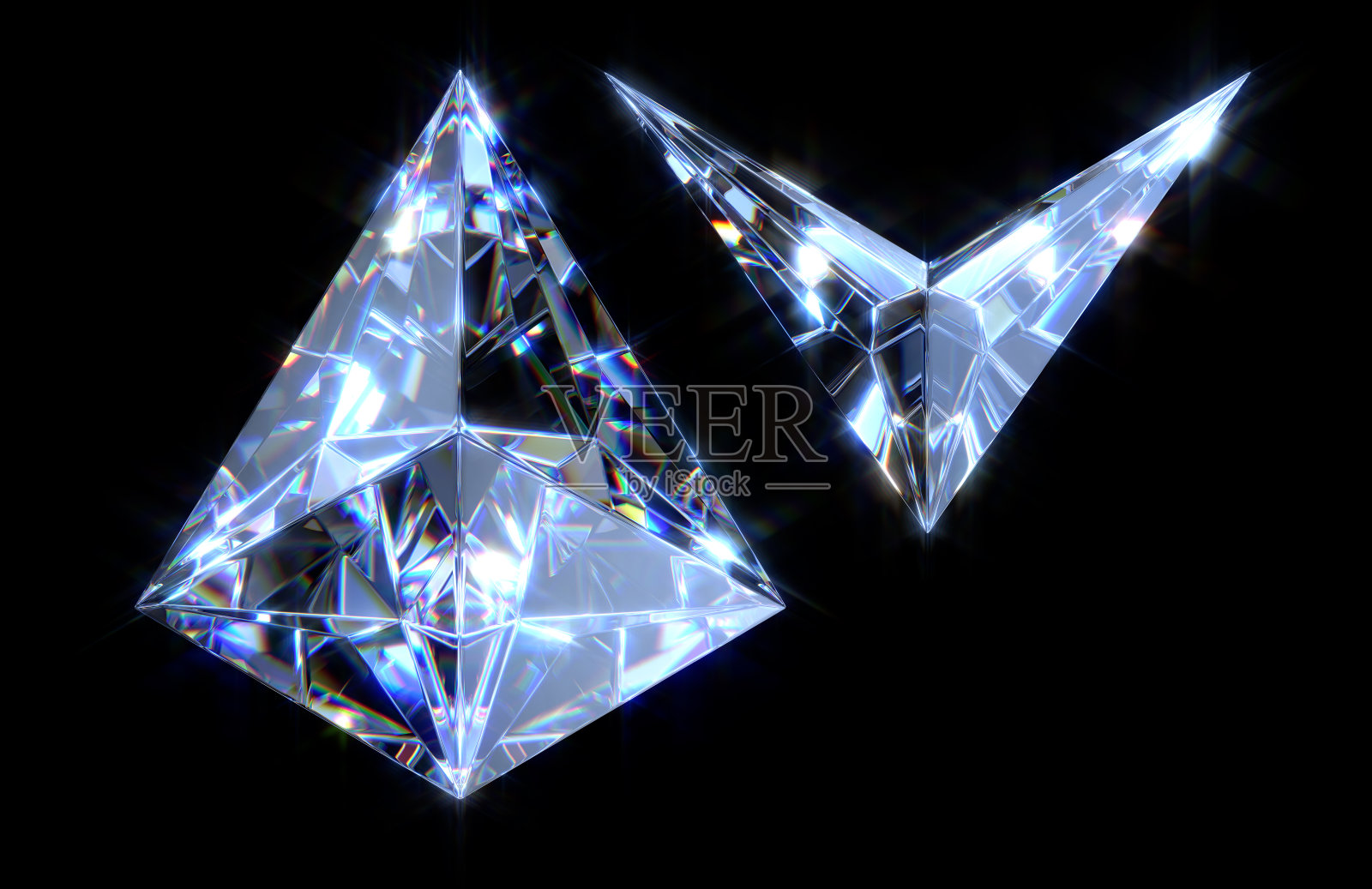 两个晶体形状照片摄影图片