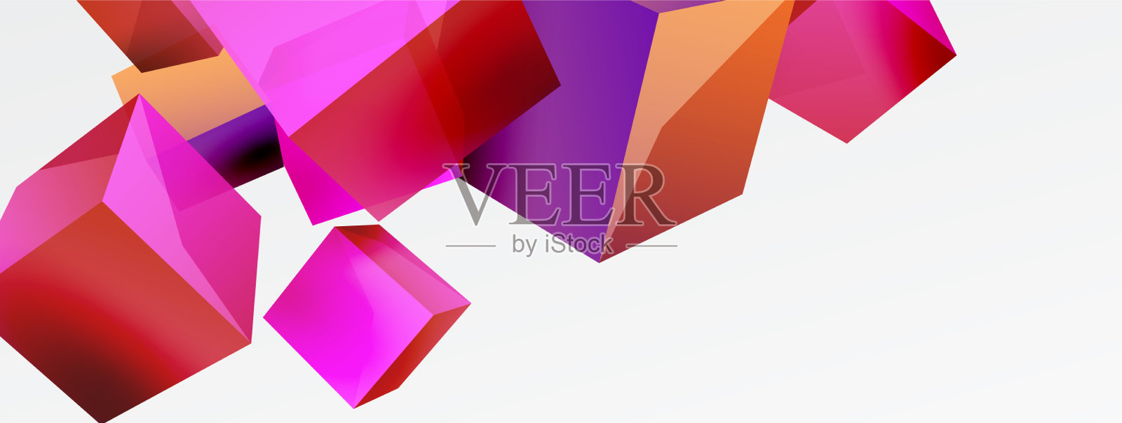 3d抽象背景飞行立方体插画图片素材