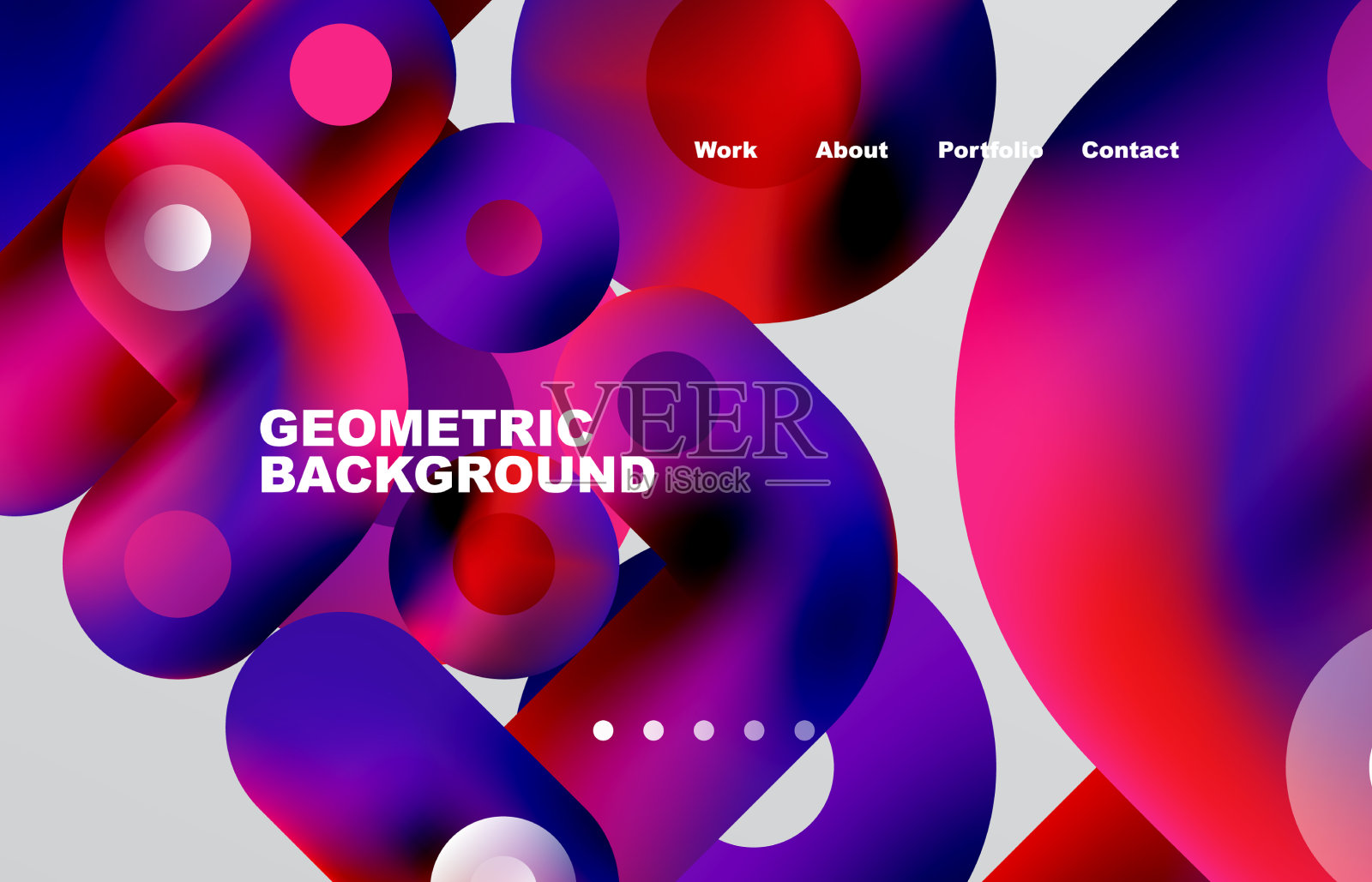 圆形和圆形登陆页面抽象插画图片素材