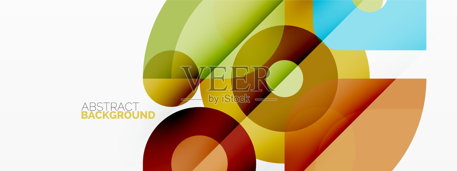 五颜六色的圆形、圆形和三角形插画图片素材