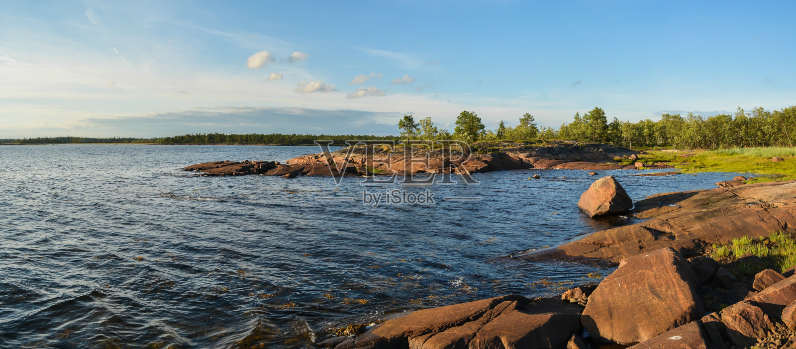 白海海岸的全景。照片摄影图片